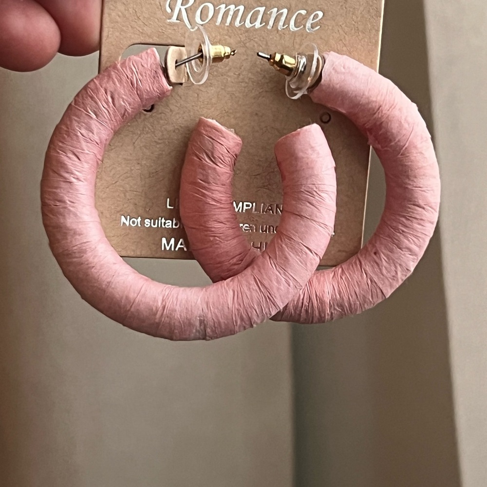 Blush Pink Hoop Earrings